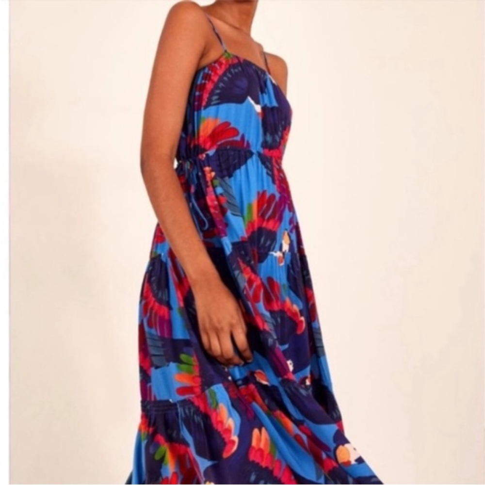 Farm Rio Rainbow Macaws midi dress (XS) - Picture 3 of 7